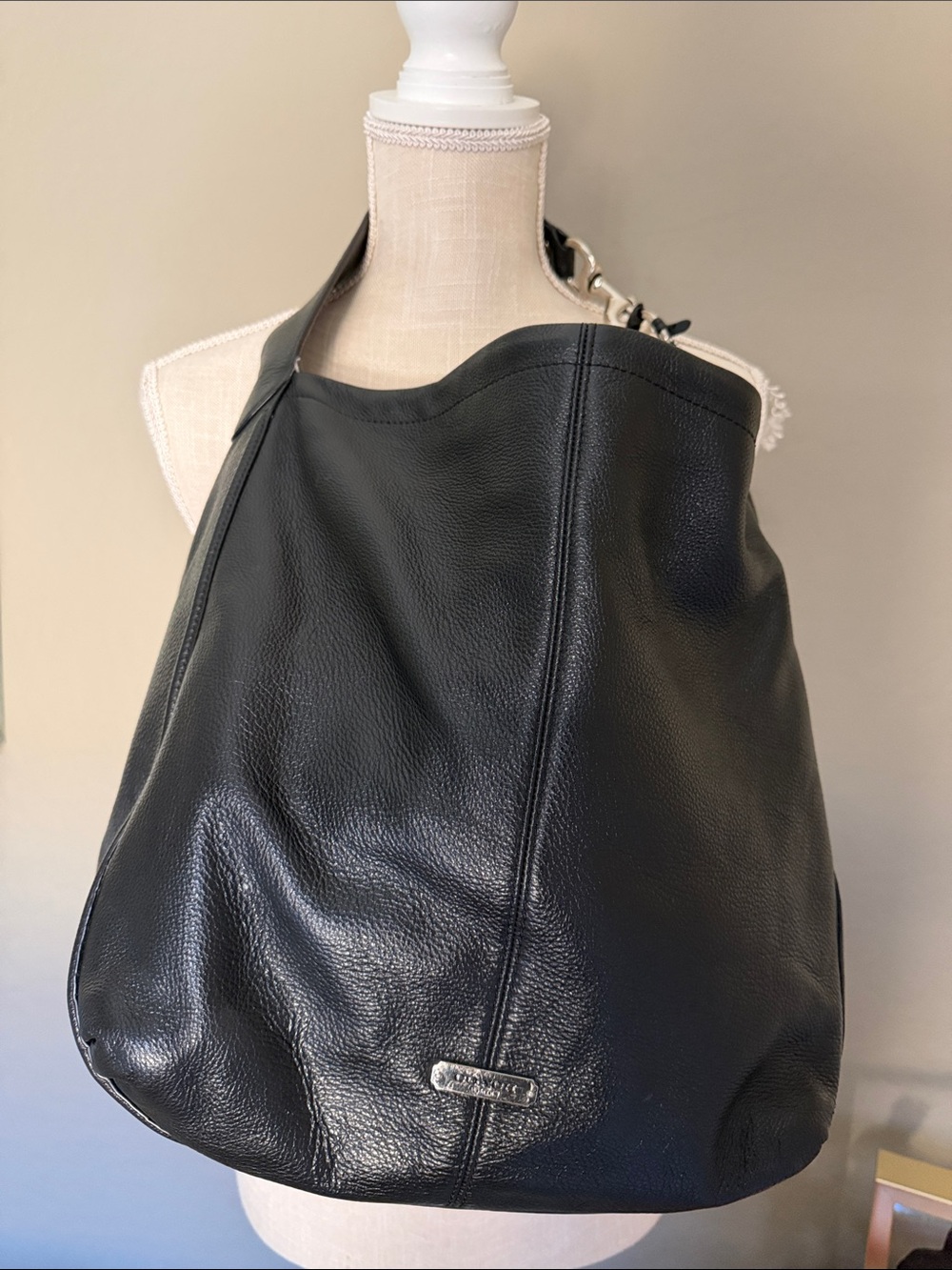 Coach Black Leather Shoulder Tote Bag